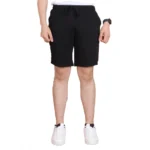 Men's Casual Cotton Striped Above knee Shorts (Black)