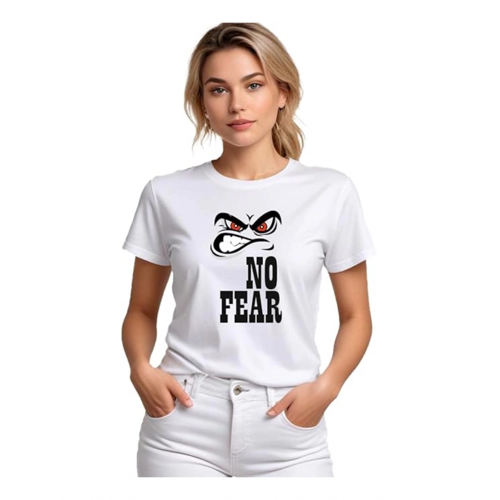 54009430692_faa48cf657_o_d-1000x1000-1.webp Women's Polyester Solid Printed Round Neck Half Sleeve T-shirt (White) - Image 1