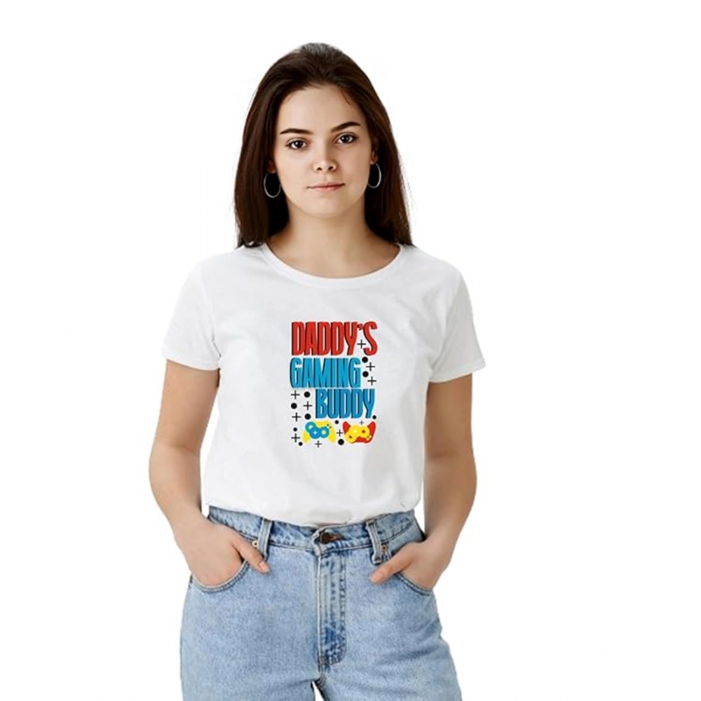 54009430882_28168cf556_o_d-1000x1000-1.webp Women's Polyester Solid Printed Round Neck Half Sleeve T-shirt (White) - Image 1