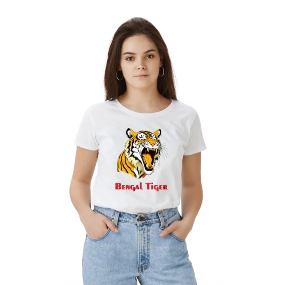 54010558153_b898154c34_o_d-1000x1000-1.webp Women's Polyester Solid Printed Round Neck Half Sleeve T-shirt (White) - Image 1