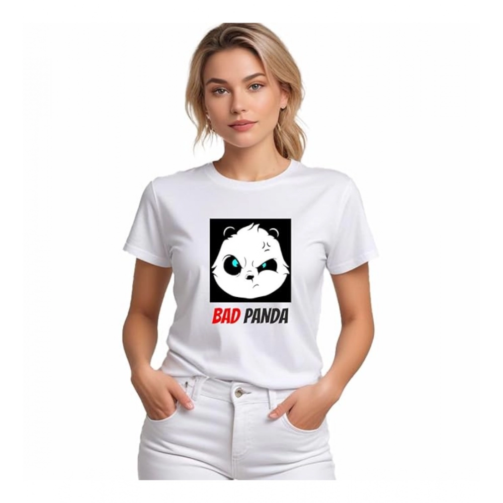 54010558173_73a768327b_o_d-1000x1000-1.webp Women's Polyester Solid Printed Round Neck Half Sleeve T-shirt (White) - Image 1
