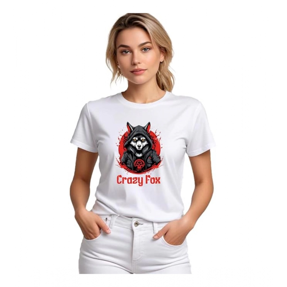 54010659389_7cc18de11b_o_d-1000x1000-1.webp Women's Polyester Solid Printed Round Neck Half Sleeve T-shirt (White) - Image 1