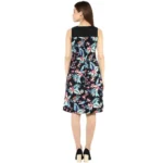 Women's Polyester Printed Sleeveless Above Knee Dress (Black - Multicolor) - Image 7