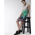 Women's Polyester Printed Sleeveless Above Knee Dress (Multicolor) - Image 5