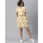 Women's Polyester Printed Flutter Above Knee Dress (Orange - Yellow) - Image 5