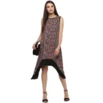 Women's Polyester Printed Sleeveless Knee-Length Dress (Multicolor) - Image 6
