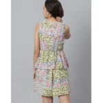 Women's Polyester Peplum Sleeveless Above Knee Dress (Multicolor) - Image 6