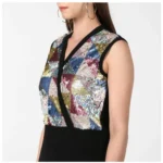 Women's Polyester Embellished Sleeveless Jumpsuit (Black) - Image 2