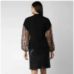 Women's Polyester Animal Print Long Sleeves Top (Black) - Image 7