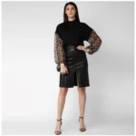Women's Polyester Animal Print Long Sleeves Top (Black) - Image 6