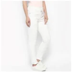 Women's Denim Solid Buttoned Jeans (White) - Image 4