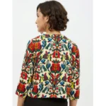 Women's Polyester Floral 3-4th Sleeves Shrug (Multicolor) - Image 7