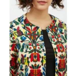 Women's Polyester Floral 3-4th Sleeves Shrug (Multicolor) - Image 2