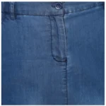 Women's Denim Washed Buttoned Skirt (Blue) - Image 2