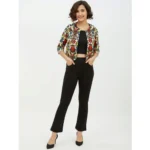 Women's Polyester Floral 3-4th Sleeves Shrug (Multicolor) - Image 6