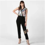 Women's Polyester Embellished Sleeveless Jumpsuit (Black) - Image 6