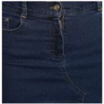 Women's Denim Stitching Pattern Buttoned Skirt (Blue) - Image 2