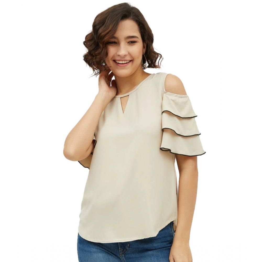 54040647452_5bf5453d6b_o_d-1000x1000-1.webp Women's Polyester Tiered Cold Shoulder Top (Beige) - Image 1