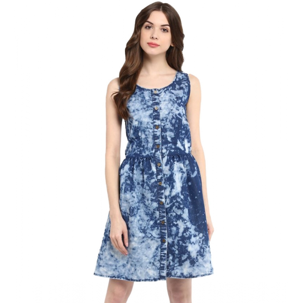 54040648657_8ec8654093_o_d-1000x1000-1.webp Women's Denim Tie & Dye Sleeveless Above Knee Dress (Blue) - Image 1