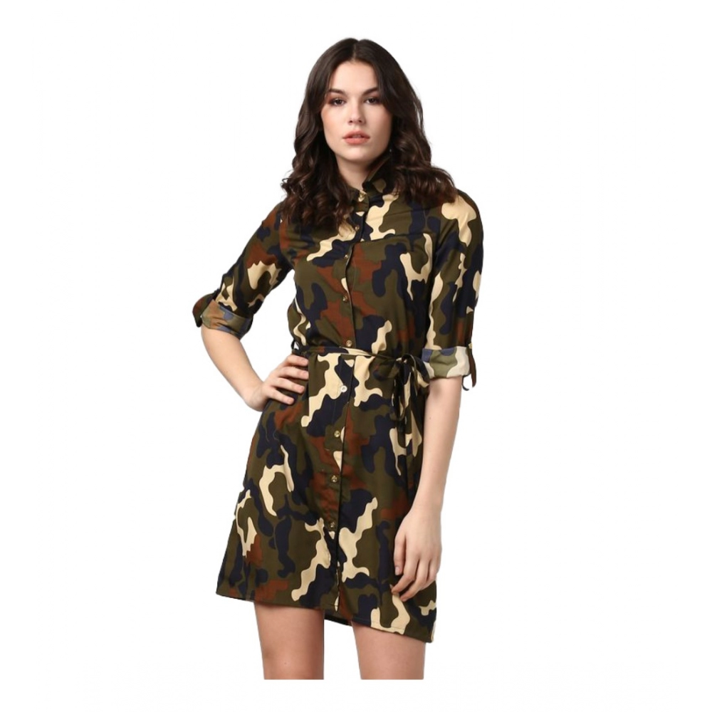 54041512991_b5e6fab4d7_o_d-1000x1000-1.webp Women's Polyester Printed Roll Up Sleeve Tunic Top (Green - Black) - Image 1