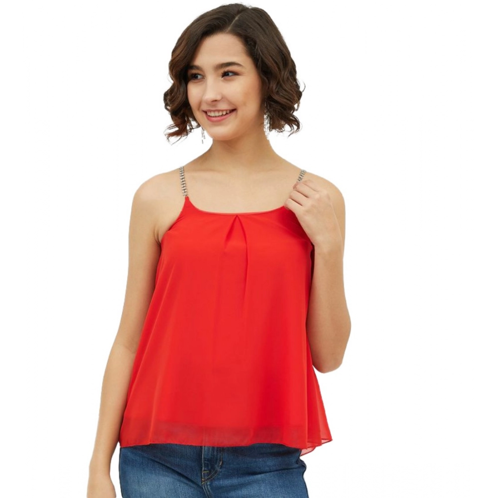 54041513061_36975b01be_o_d-1000x1000-1.webp Women's Polyester Embellished Shoulder Straps Top (Red) - Image 1