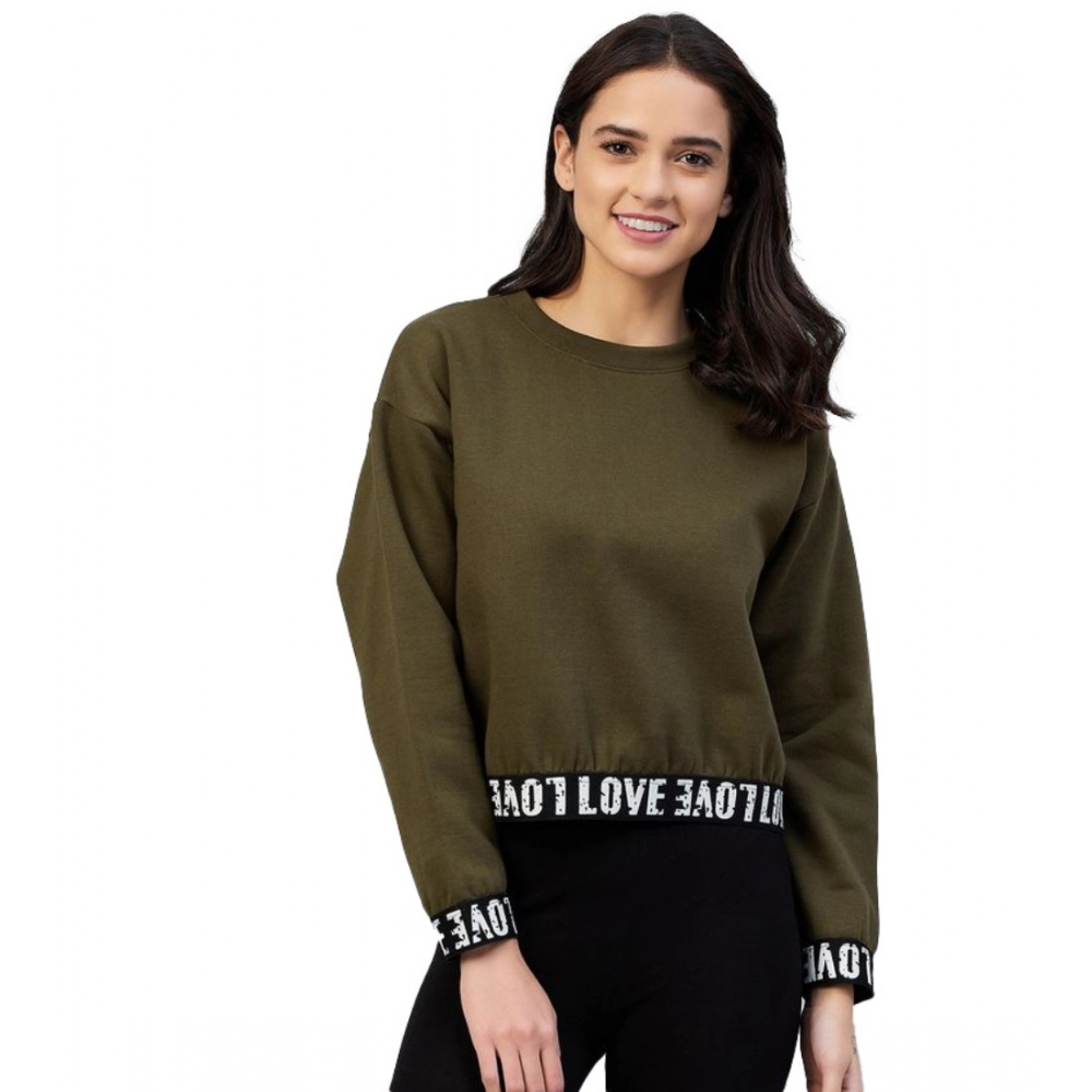 54041513371_2efa77975d_o_d-1000x1000-1.webp Women's Fleece Solid Long Sleeves Sweatshirt (Olive) - Image 1