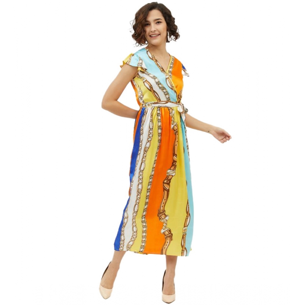 54041513711_42a24ef481_o_d-1000x1000-1.webp Women's Satin Chain Print Cap Sleeve Calf-length Dress (Multicolor) - Image 1