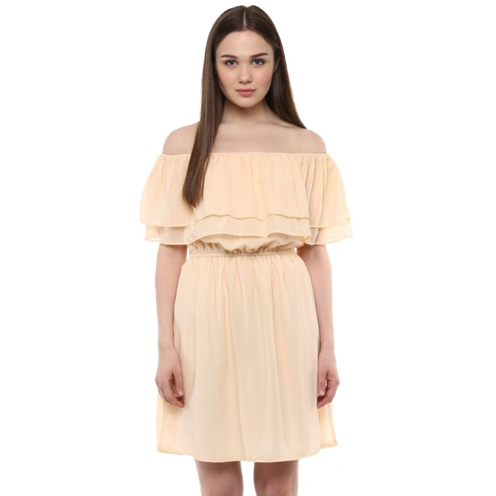 54041514216_177cf8ccd6_o_d-1000x1000-1.webp Women's Polyester Solid Sleeveless Knee-Length Dress (Beige) - Image 1