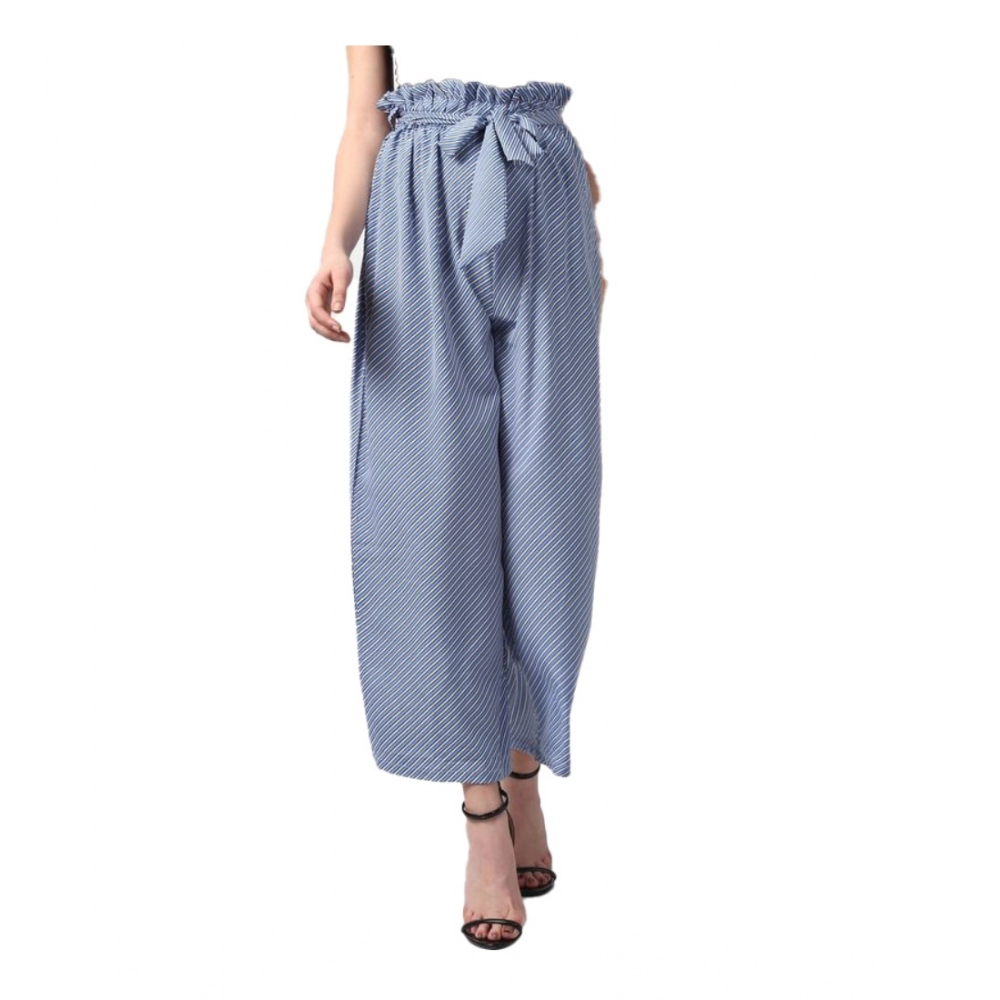 54041958720_9c4859e60f_o_d-1000x1000-1.webp Women's Polyester Striped Elasticated Trousers (Blue) - Image 1