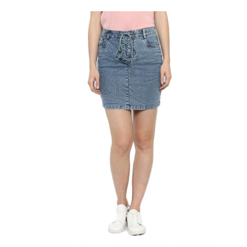 54041959145_7f43c2d9cc_o_d-1000x1000-1.webp Women's Denim Draw String Buttoned Skirt (Blue) - Image 1