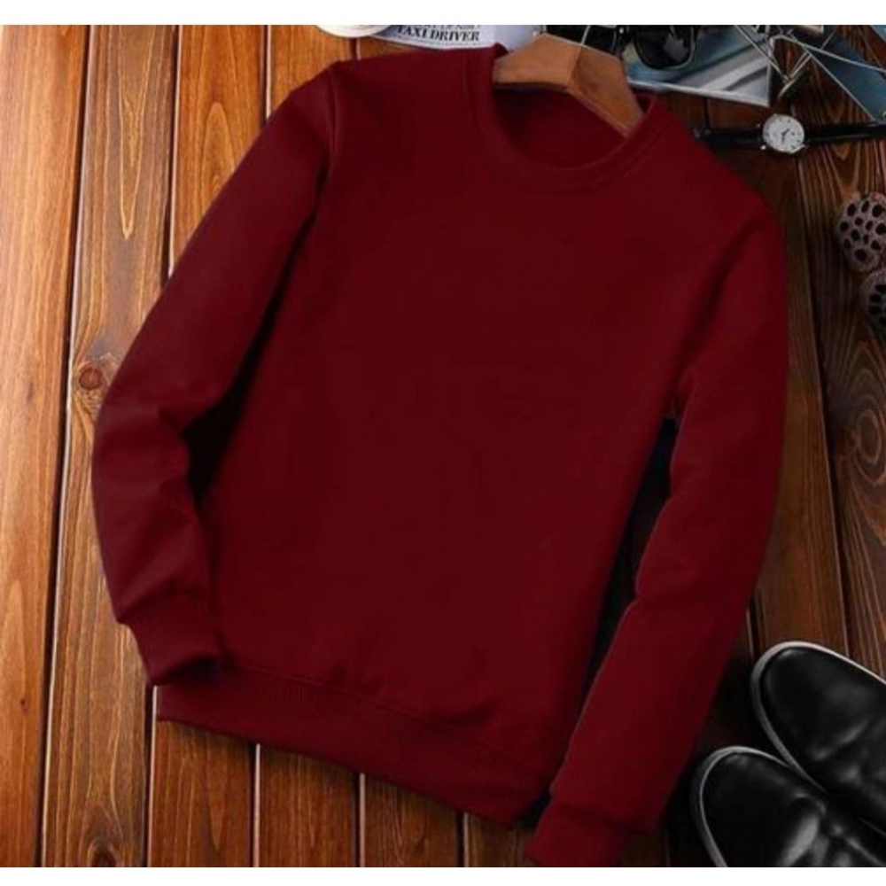 54084088892_775656e8e0_o_d-1000x1000-1.webp Men's Casual Fleece Solid Round Neck Long Sleeves Sweatshirt (Maroon) - Image 1