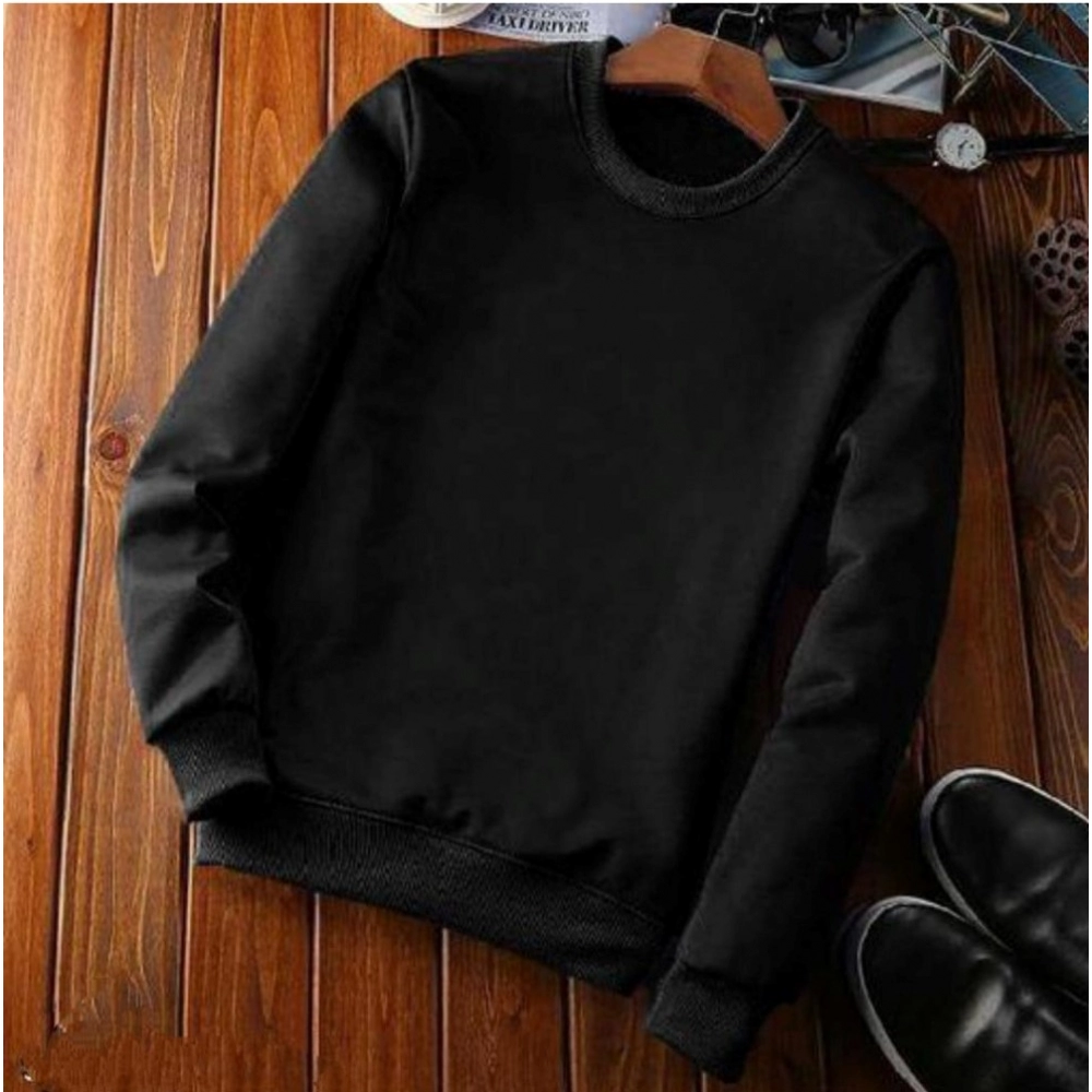 54085426905_a053824e98_o_d-1000x1000-1.webp Men's Casual Fleece Solid Round Neck Long Sleeves Sweatshirt (Black) - Image 1