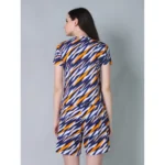 Women's Cotton Blended Printed Round Neck Half Sleeve Top - Shorts Set (Yellow) - Image 4