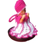 Laddu Gopal Tharad Dress Size: 0 To 6 (Pink-White) - Image 3