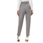 Women's Polyester Solid With Pocket Pant (Grey) - Image 2