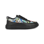 Men's Casual Synthetic Printed Lace-Up Shoes (Black) - Image 4