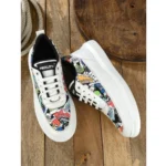 Men's Casual Synthetic Printed Lace-Up Shoes (White) - Image 5