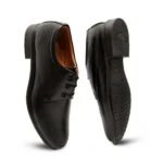 Men's Casual Faux Leather Solid Lace-Up Formal Shoes (Black) - Image 2