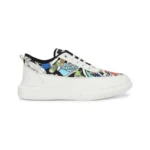 Men's Casual Synthetic Printed Lace-Up Shoes (White) - Image 2