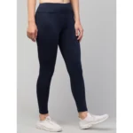 Women's Polyester Solid Ankle Length High-Rise Tights (Navy) - Image 4