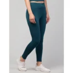 Women's Polyester Solid Ankle Length High-Rise Tights (Green) - Image 2