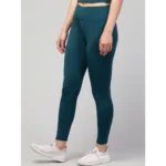 Women's Polyester Solid Ankle Length High-Rise Tights (Green) - Image 3