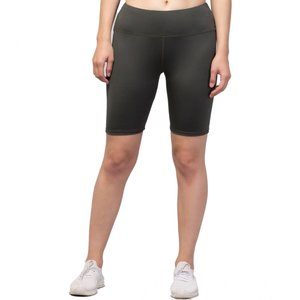 54157333984_d3586ec14e_o_d-1000x1000-1.webp Women's Polyester Solid Above Knee High-Rise Shorts (Green) - Image 1