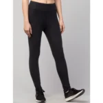 Women's Polyester Solid Ankle Length High-Rise Tights (Black) - Image 2