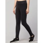 Women's Polyester Solid Ankle Length High-Rise Tights (Black) - Image 5