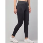 Women's Polyester Solid Ankle Length High-Rise Tights (Grey) - Image 5