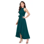 Women's Polyster Solid Halter Neck Sleeveless Dress (Morpichh) - Image 4