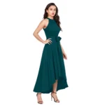 Women's Polyster Solid Halter Neck Sleeveless Dress (Morpichh) - Image 5