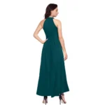 Women's Polyster Solid Halter Neck Sleeveless Dress (Morpichh) - Image 2
