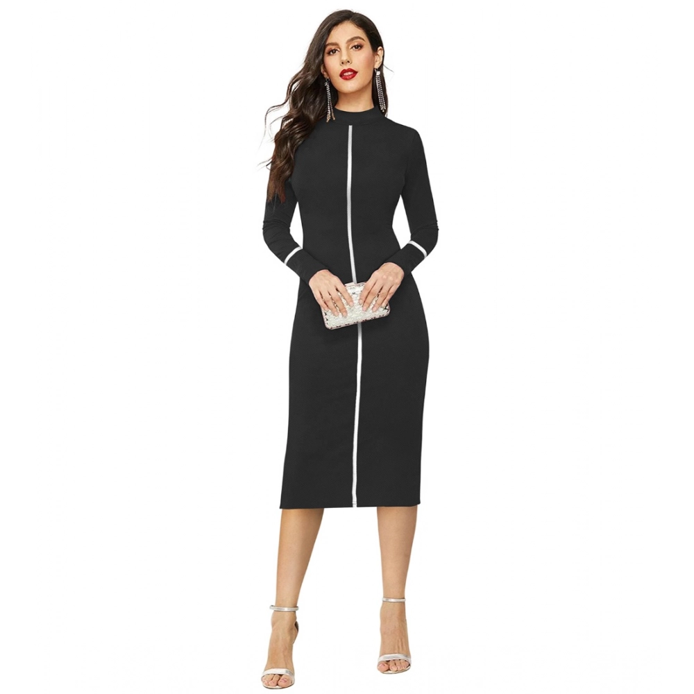 54163245478_3f389e7b28_o_d-1000x1000-1.webp Women's Knitting stretchable Solid Round Neck Full Sleeve Dress (Black) - Image 1